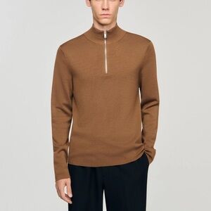 ONLY & SONS Men's Tan Zip-Up Sweater